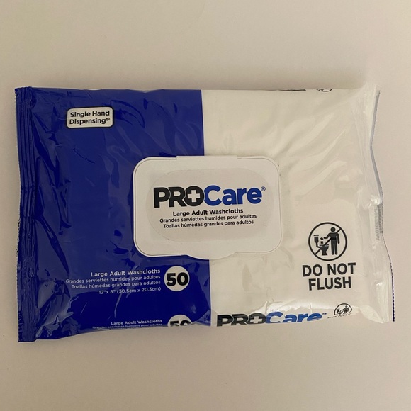 4 Packs Pro Care Disposable Adult Rinse Free Washcloths Wipes - Picture 4 of 5